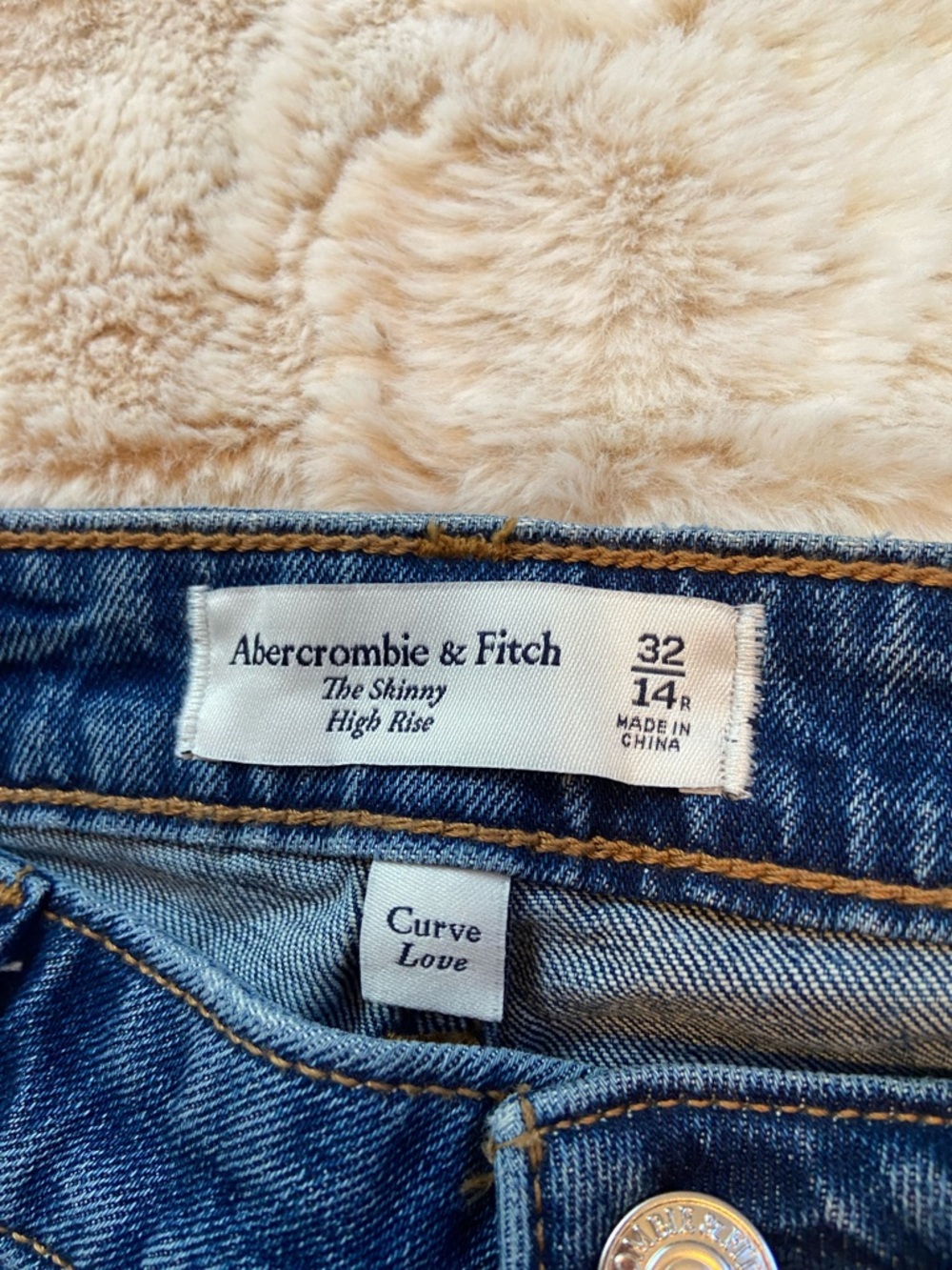 Abercrombie & Fitch Dark Blue Straight-Leg Distressed Jeans